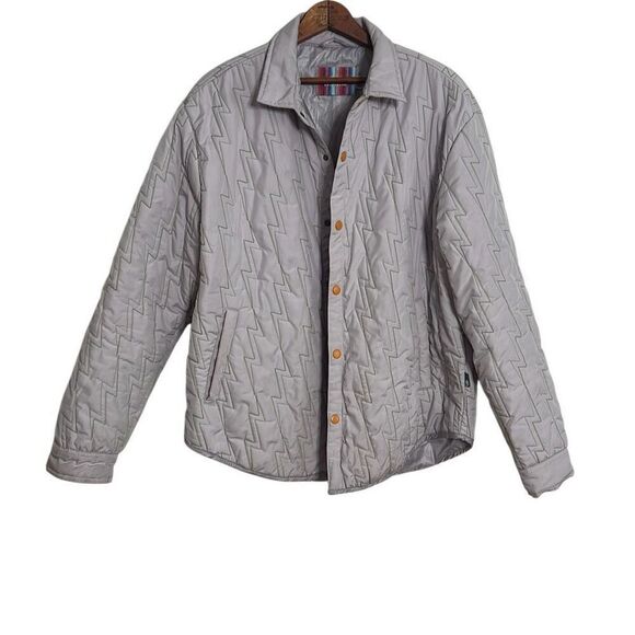 Urban Outfitters Quilted Pattern Snap Front Collared Shirt Jacket Lilac Medium - Picture 1 of 9